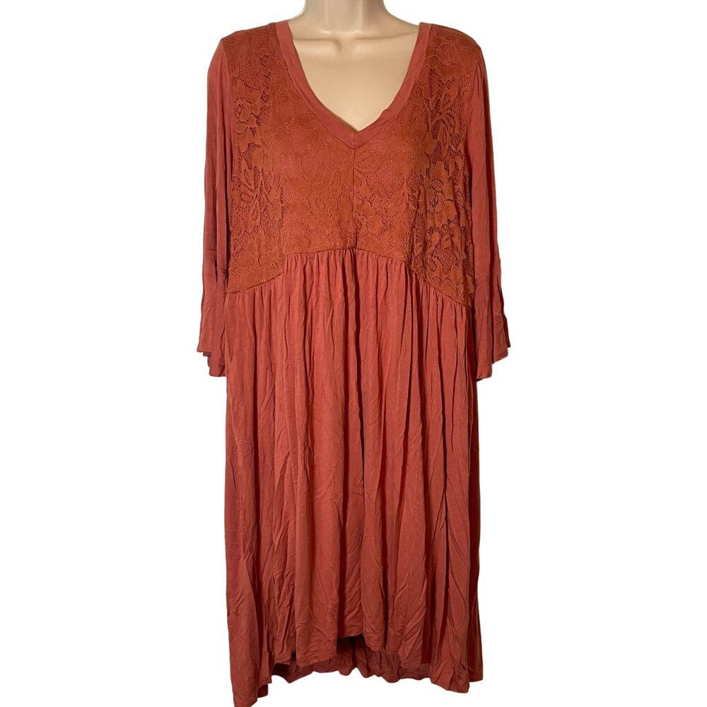 torrid Rust Orange High-Low Lace Empire Waist Dress